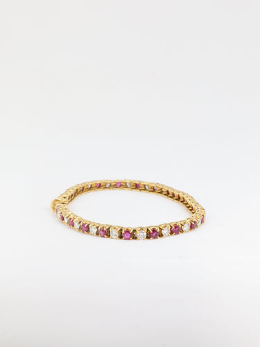 Bracelet Bracelet tennis vintage en or, rubis et diamants 58 Facettes 432