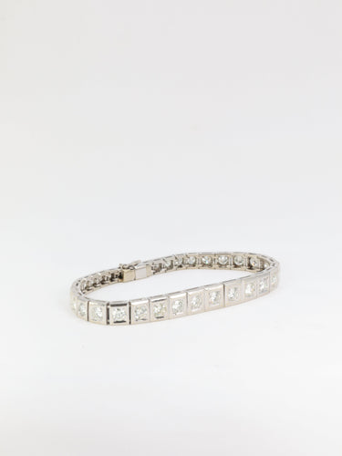 Bracelet Bracelet rivière articulé en or, platine et diamants 58 Facettes 389