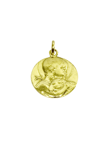 Pendentif Médaille en or Saint Jean-Baptiste 58 Facettes
