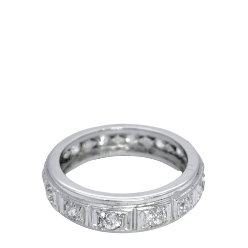 Boucles d'oreilles Alliance américaine or blanc 14 diamants 58 Facettes 5609