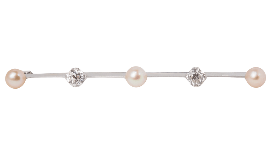 Broche Broche barrette Or Diamants Perles 58 Facettes 31749