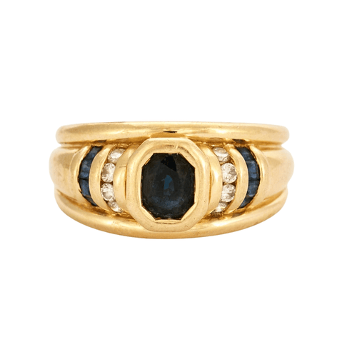Bague Bague godronné saphir et diamants 58 Facettes DV0548-4