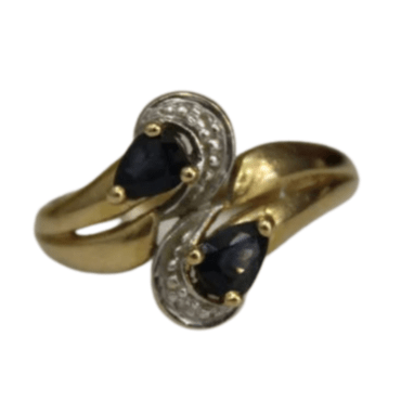 Bague Bague Toi et Moi Saphirs poires et Diamants 58 Facettes