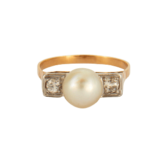 Bague 61 Bague 2 ors Perle Diamants 58 Facettes EL2-50