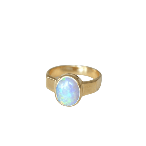 Bague Bague or et opale cabochon 58 Facettes