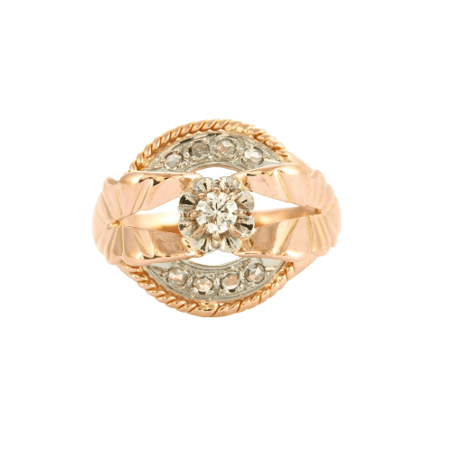 Bague 56 Bague Or Platine et Diamants 58 Facettes