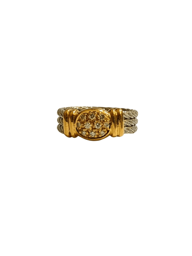 Bague Bague FRED Force 10 or et acier 58 Facettes