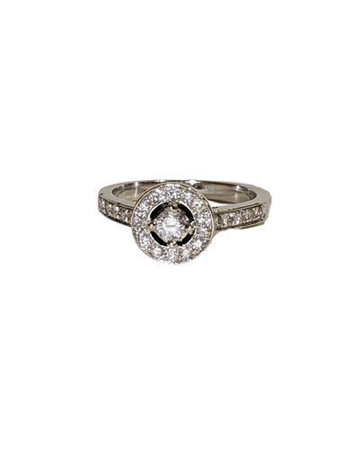 Bague Bague or blanc diamants 58 Facettes
