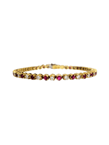 Bracelet Bracelet or rivière rubis et diamants 58 Facettes 1CA267/1
