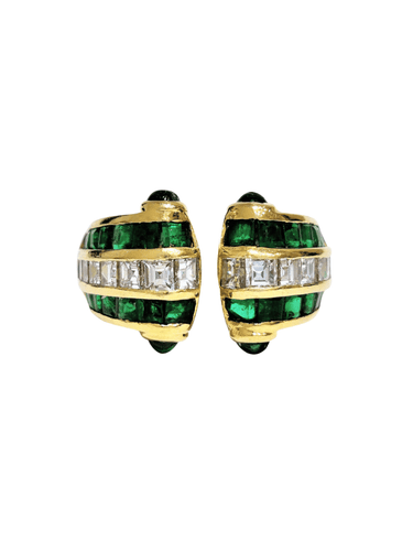 Bague 53 Bague or jaune émeraudes et diamants 58 Facettes 1-803/2