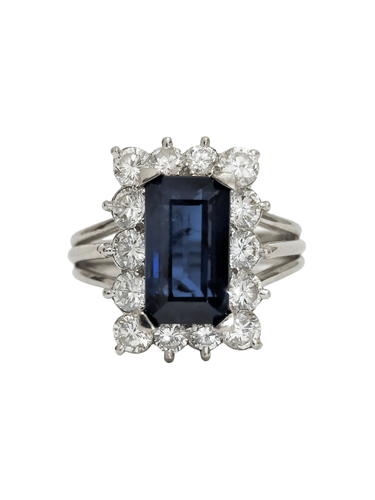 Bague 53 Bague Marguerite saphir entourage diamants 58 Facettes 1-425/8