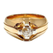 Bague 63 Chevalière ancienne en or rose, platine, diamant 58 Facettes