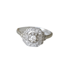 Bague Bague de fiançailles Art Deco, Diamants 58 Facettes
