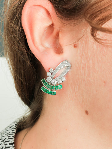 Boucles d'oreilles Paire de Clips d'Oreilles Art Déco 58 Facettes 1134