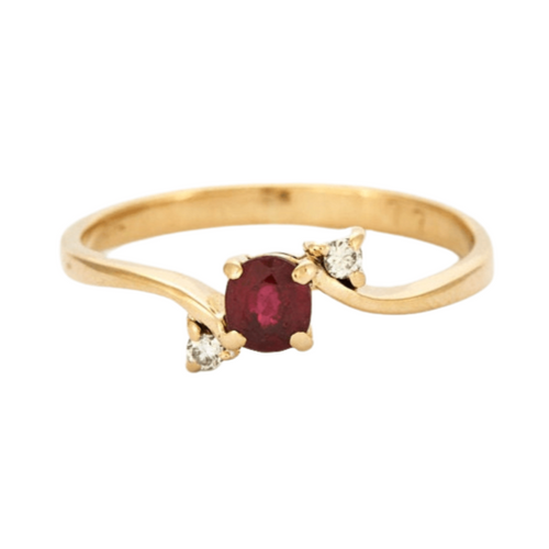 Bague 52 Bague fine Grenat Diamants 58 Facettes EL2-145