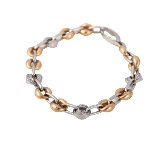 Bracelet Bracelet en or blanc et jaune Diamants 58 Facettes