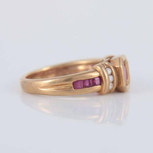Bague Bague Vintage Or jaune Rubis Diamant 58 Facettes 1