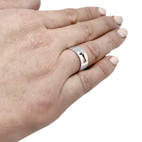 Bague 52 Bague Dinh Van, "Serrure", en or blanc et diamant. 58 Facettes 30093