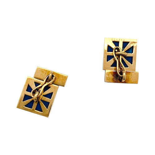 Boutons de manchette Boutons de manchette Cartier en or jaune et lapis lazuli. 58 Facettes 29775