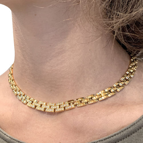 Collier Collier Cartier maille Panthère en or jaune. 58 Facettes 29899