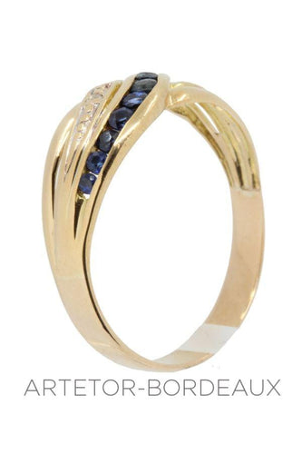 Bague 61 Bague moderne saphirs et diamants 58 Facettes 36331