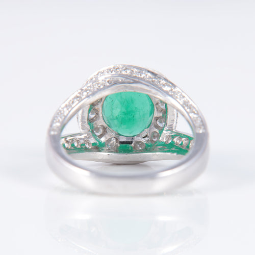 Bague Bague Jonc Emeraude Diamants 58 Facettes