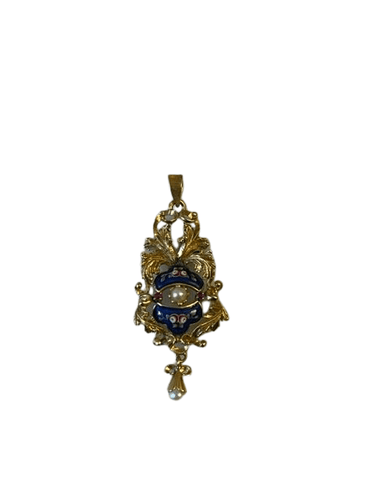 Pendentif Pendentif fin XIXème, or et émail 58 Facettes