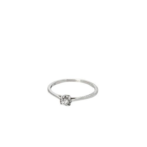 Bague Solitaire or blanc diamant 0.09ct 58 Facettes 21717