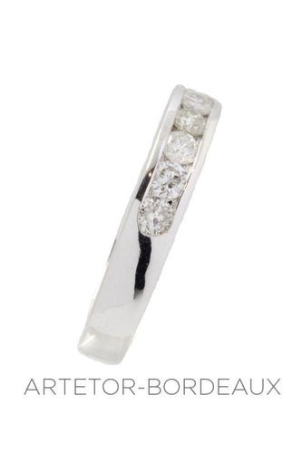 Bague 51 Demi-alliance diamants serti rail 58 Facettes 29951