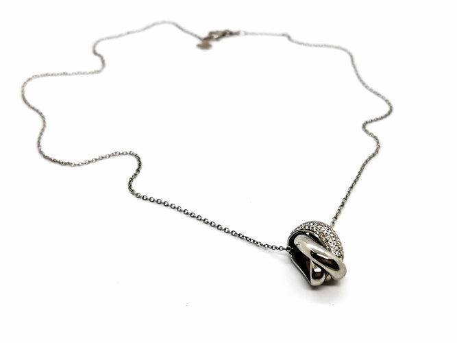 Collier Collier Chaîne + pendentif Or blanc Diamant 58 Facettes 1126584CN