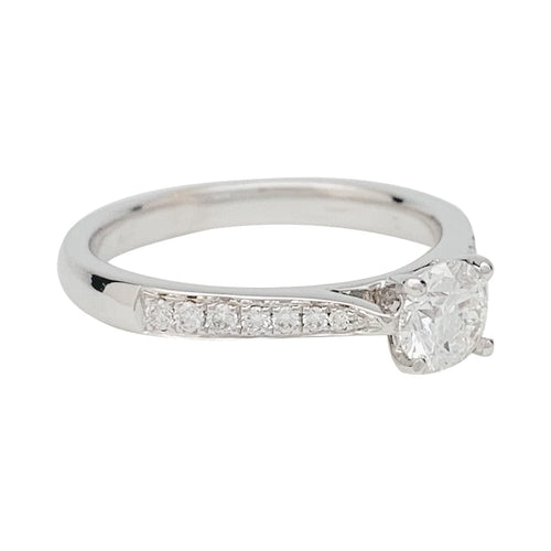 Bague 52.5 Bague solitaire en or blanc, diamant 0,51 ct. 58 Facettes 29430