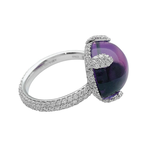 Bague 54 Bague Pomellato, "Caramelle", or blanc, diamants et améthyste. 58 Facettes 30172