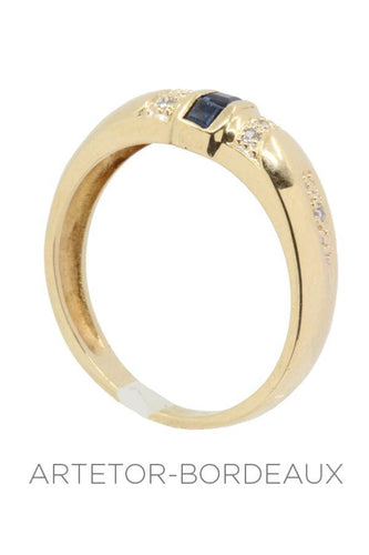 Bague 53 Bague saphirs et diamants 58 Facettes 35381