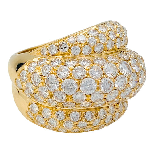 Bague 56 Bague triple jonc en or jaune et diamants. 58 Facettes 30526