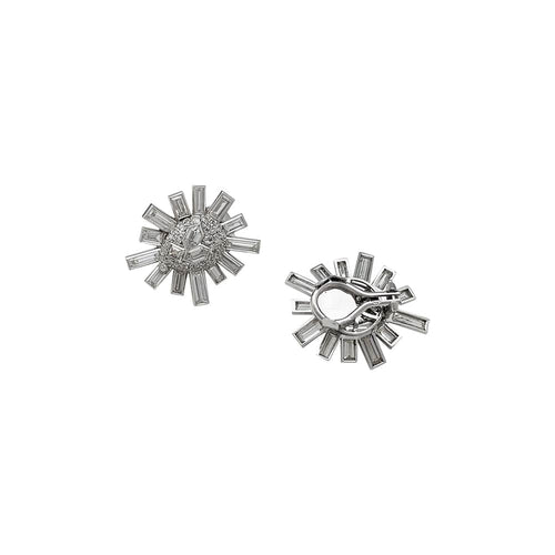 Boucles d'oreilles Boucles d'oreilles "Flocons" en platine et diamants. 58 Facettes 30497