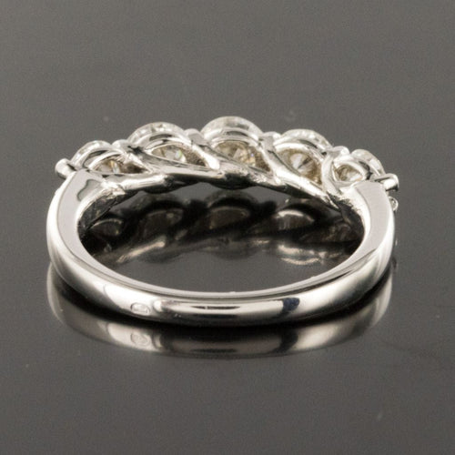 Bague 55 Bague or blanc 5 diamants 58 Facettes 18-144-55