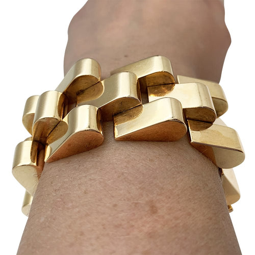 Bracelet Bracelet tank en or rose. 58 Facettes 30240