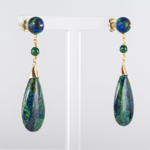 Boucles d'oreilles Boucles d'oreilles azurmalachites et malachites 58 Facettes 20-134
