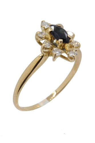 Bague Bague saphir entourage diamants 58 Facettes 37261