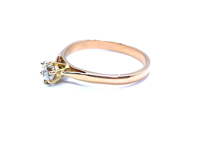 Bague 55 Bague Solitaire Or rose Diamant 58 Facettes 1021707CD