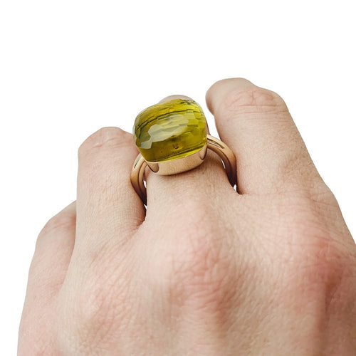 Bague 55 Bague Pomellato, "Nudo Assoluto", deux ors et quartz lemon. 58 Facettes 30171