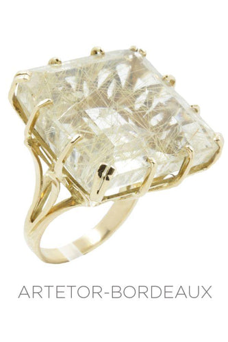 Bague 53 Bague moderne quartz rutile 58 Facettes 27391