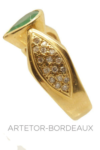 Bague 55 Bague émeraude et diamants 58 Facettes 18621