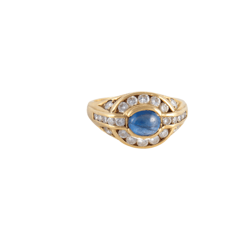 Bague 51 Bague Saphir cabochon 20 Diamants 58 Facettes FM106