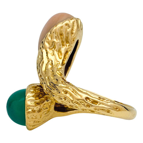 Bague 58 Bague Boucheron "Serpent Bohême" chrysoprase et corail 58 Facettes 29874