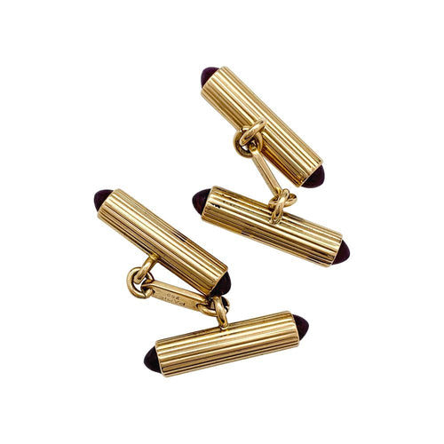 Boutons de manchette Boutons de manchette Fred en or jaune, rubis. 58 Facettes 29751