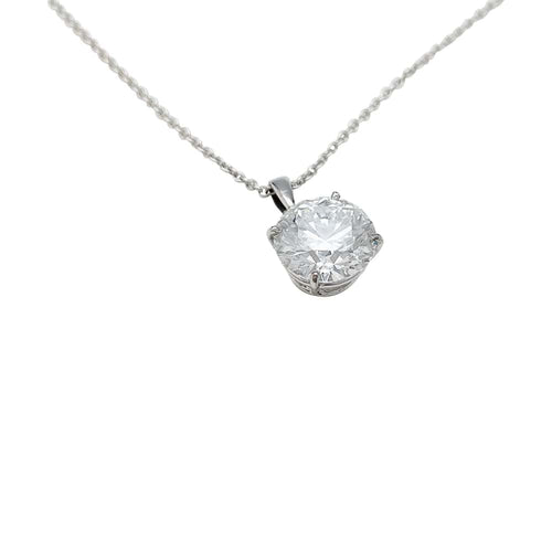Pendentif Pendentif diamant 4,37 carats, chaîne en or blanc. 58 Facettes 30605