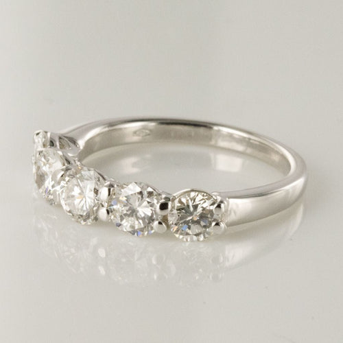 Bague 55 Bague or blanc 5 diamants 58 Facettes 18-144-55
