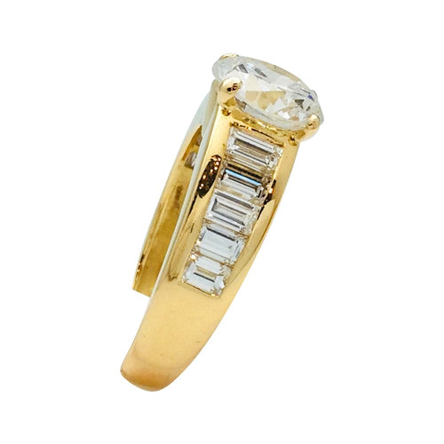 Bague 53 Bague solitaire accompagné, 2,25 carats, F/VS1. 58 Facettes 28153