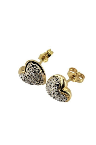 Boucles d'oreilles Puces d'oreilles coeurs diamantées 58 Facettes 36031